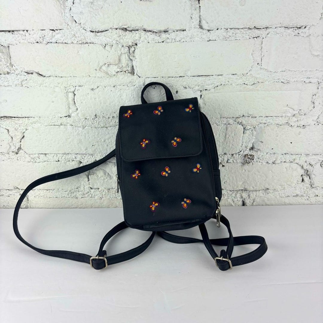 Vintage Y2K Butterfly Embroidered Mini Backpack - Etsy Israel