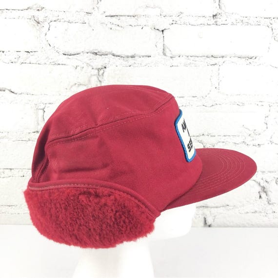 Vintage Amana AG Service CO OP Seed Feed Ear Flap Hat View 3