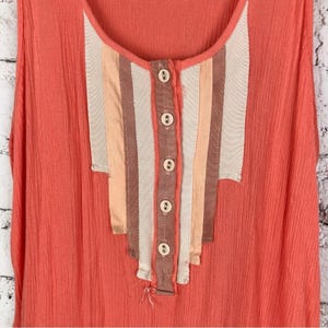 Free People Peach Ruffle Tank Tunic image 3