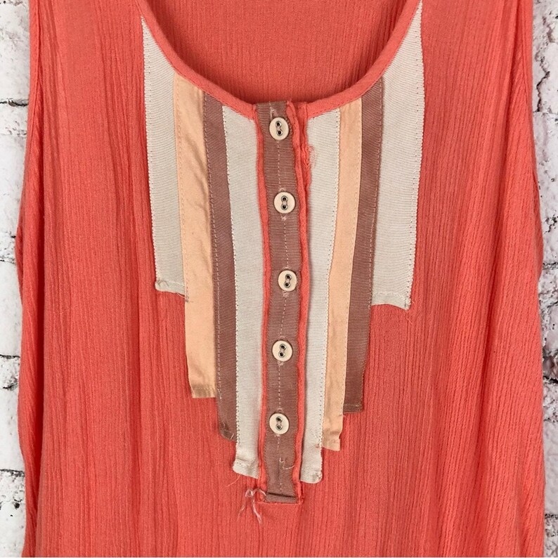 Free People Peach Ruffle Tank Tunic image 3