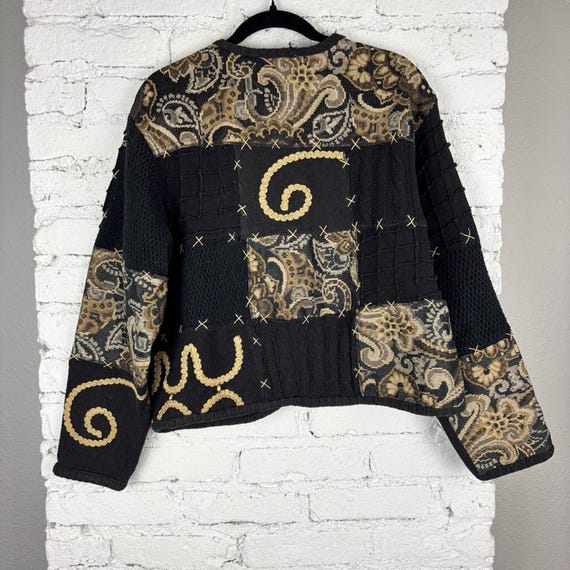 Vintage 90’s Sandy Starkman Patchwork Tapestry Ja… - image 5