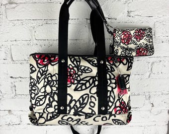 Coach Poppy Daisy Floral Graffiti Bag & Wristlet