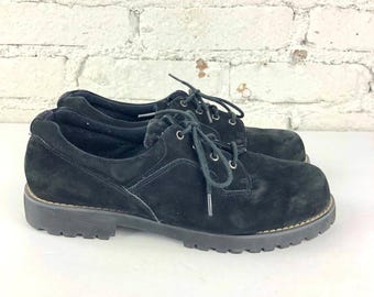 Zapatos de cuero gruesos con cordones Hunters Run estilo años 90, Y2K.