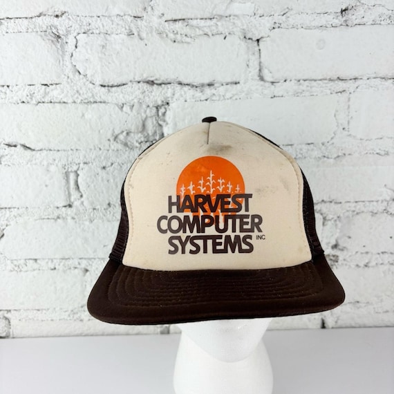 Vintage Harvest Computer Systems Farmer Trucker Snapback