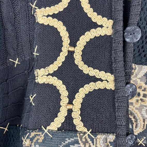 Vintage 90’s Sandy Starkman Patchwork Tapestry Ja… - image 3