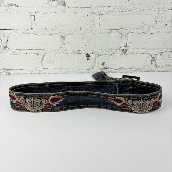 Vintage Y2K Embroidered Denim Belt - Etsy display picture 1