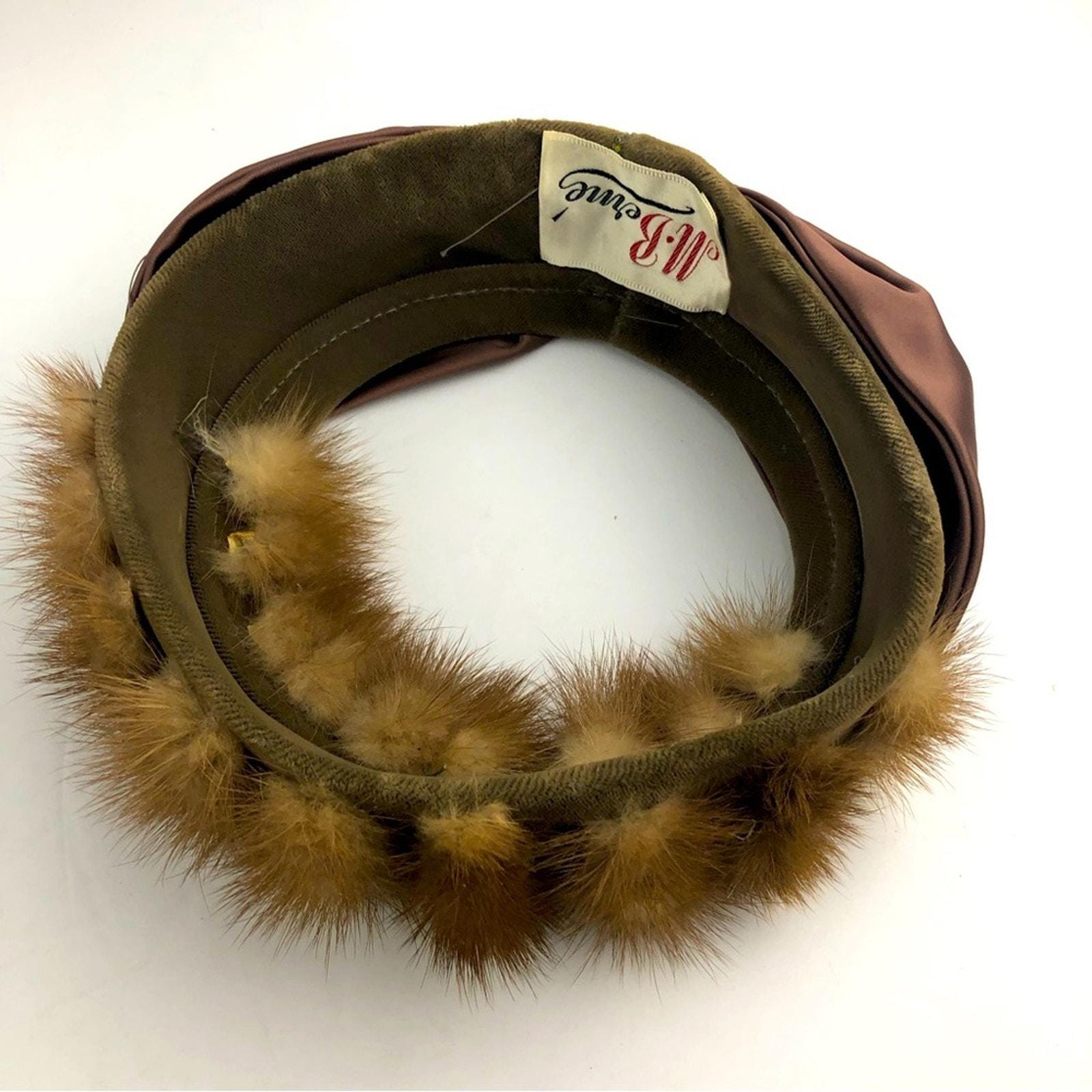 Vintage M. Berne Mink Fur Ribbed Satin Bow Headband Hat il_fullxfull.5473217124_f02i.jpg main image 4