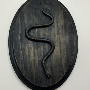 Oval gothic witchy snake plaque resin wall art