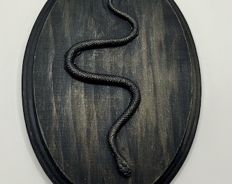 Oval gothic witchy snake plaque resin wall art