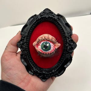 weird eyeball sculpture framed wall art