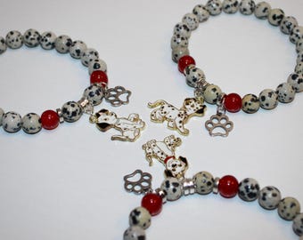 Dalmatische jaspis armband - puppy bedelarmband