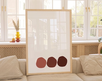 Simplistic Boho Dots Prints, Modern Neutral Wall Art, Trendy Retro Poster, Abstract Wall Art, Physical Boho Prints, Bedroom Minimalist Art