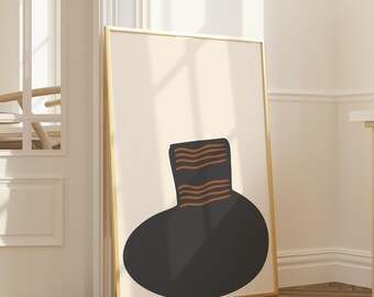 Abstract Vase Prints, Vase Wall Art Prints, Chic Retro Prints, Farmhouse Wall Art, Large Art, Elegant Aesthetic Posters, Boho Home Prints