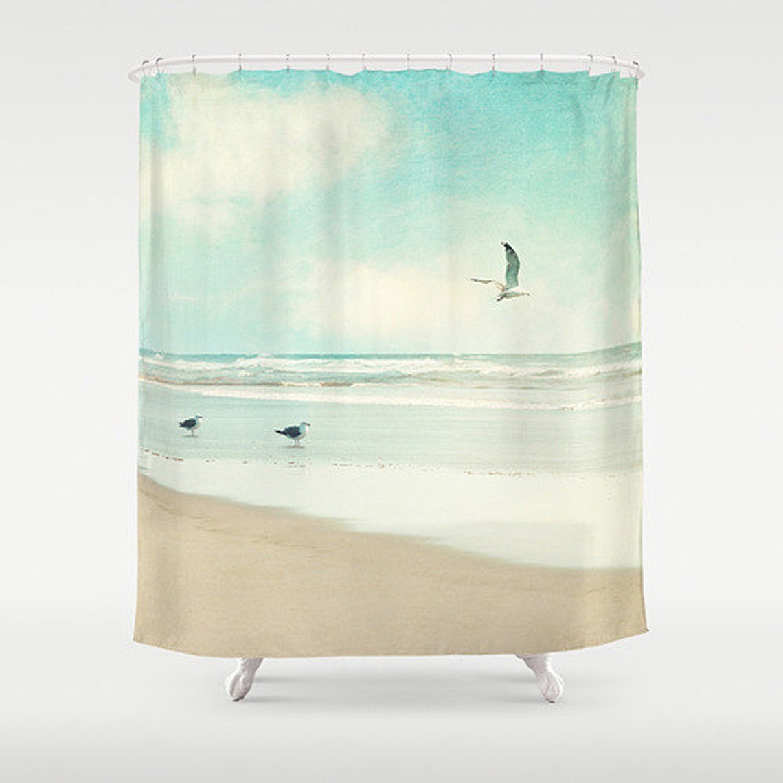Ocean Shower Curtain Beach Aqua Home Decor Etsy