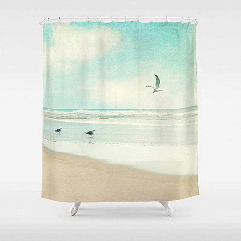 Ocean Shower Curtain Beach Aqua Home Decor Etsy
