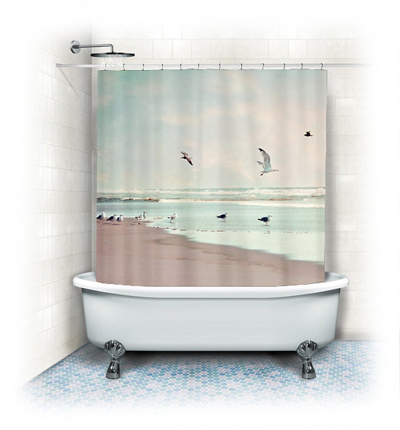 Beach Fabric Shower Curtain Take off oceanbeach Etsy