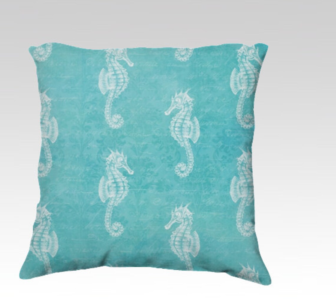 Coastal PILLOW COVER 18x18 or 22x22 beach pillowturquoise Etsy