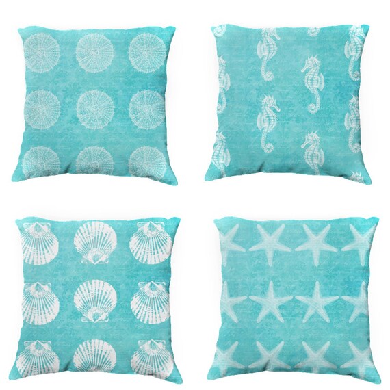 coastal pillow18x18 or 22x22 cover beach pillowturquoise Etsy