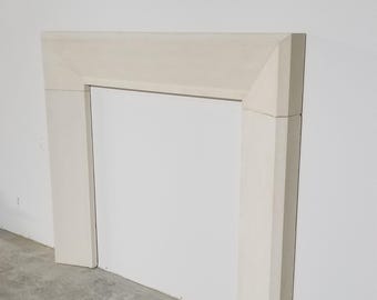 Limestone fireplace mantel surround