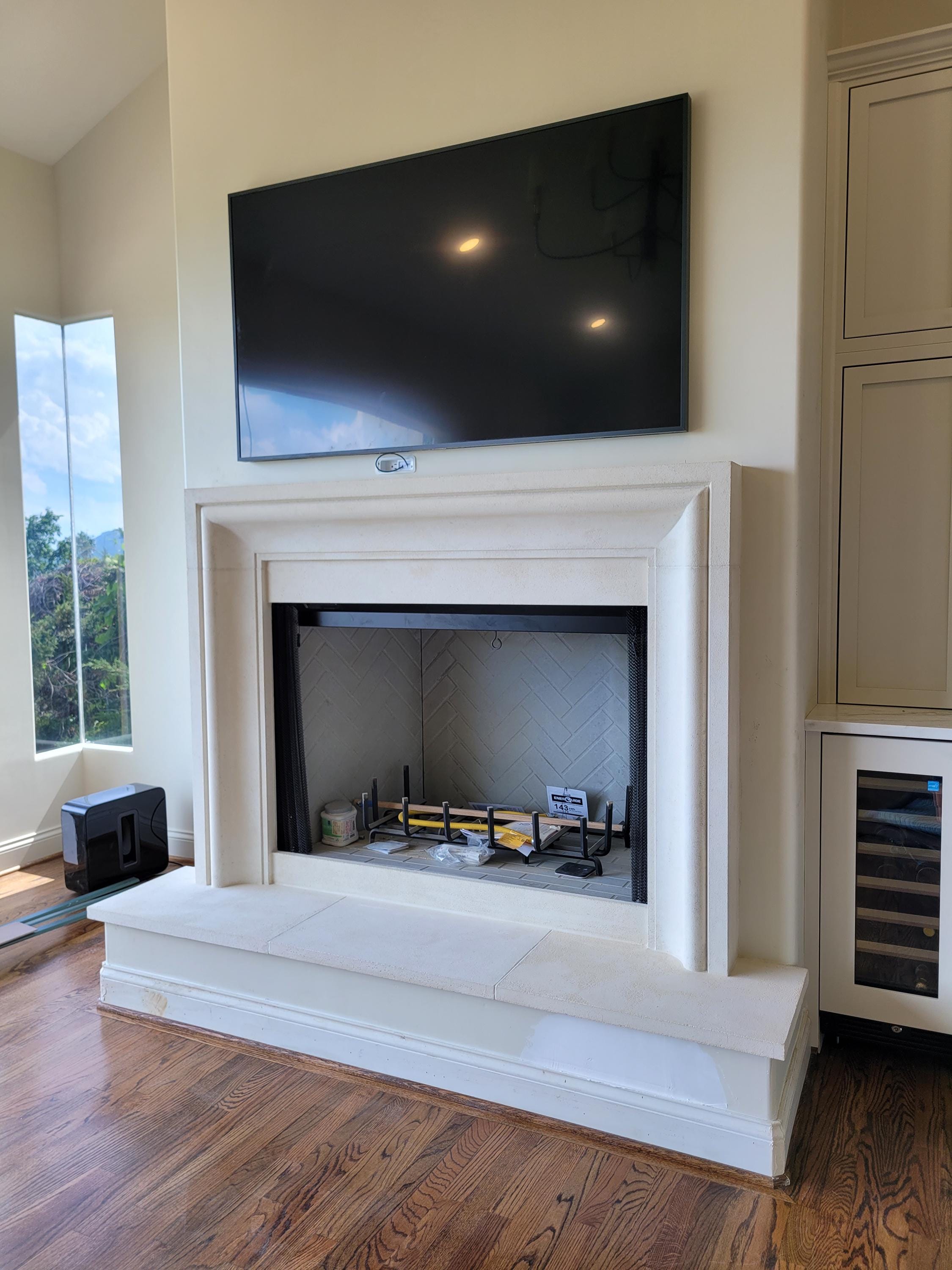 Cast Stone Limestone Fireplace Mantel Surround