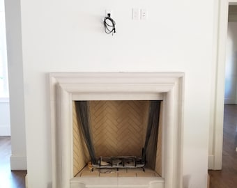 Precast limestone mantel