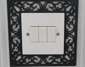 Gothic Light Switch Surround: UK Standard Birch Plywood Overlay