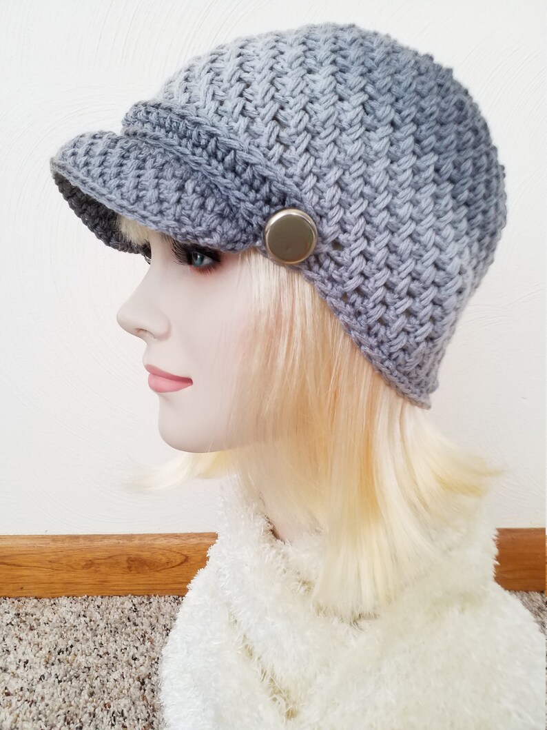 Crochet Newsboy hat womens Knit Newsboy hat Brimmed hat Knit Etsy