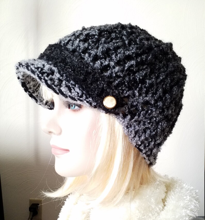 Crochet Newsboy hat womens Knit Newsboy hat Brimmed hat Knit Etsy