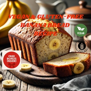 Receta de pan de plátano vegano / Receta de pan casero fácil y deliciosa sin gluten con chispas de chocolate