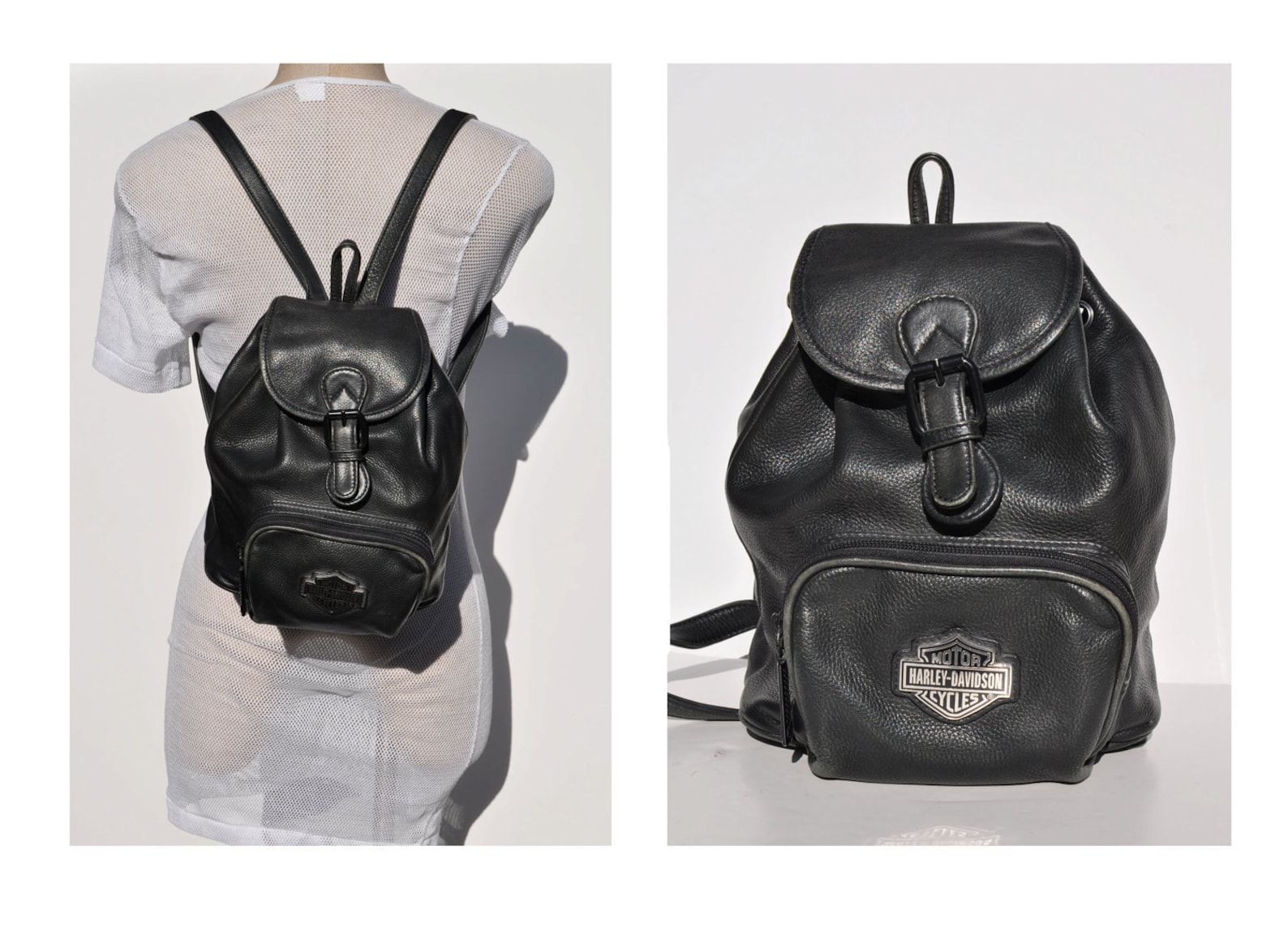 HARLEY DAVIDSON vintage leather BACKPACK tote rucksack back Etsy