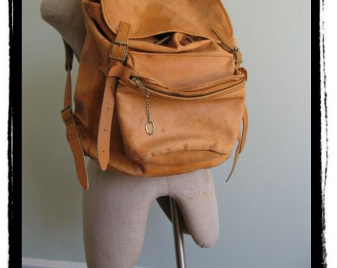 1970s Vintage LEATHER BACKPACK Rucksack HIPPIE 70s - Etsy