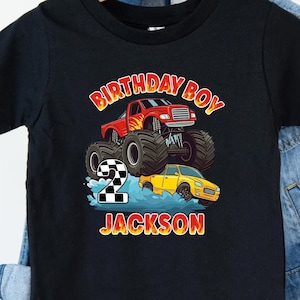 Custom Monster Truck Birthday Shirt, Birthday Truck Shirt, Personalized Birthday Shirt, Monster Truck Shirt, Birthday Party Shirt