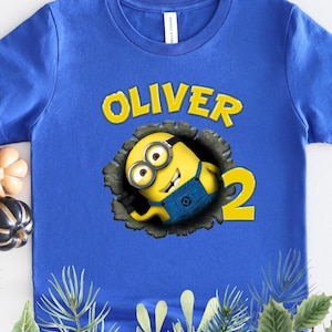 Custom Minion Birthday Shirt, Minion Birthday Shirt,  Cute Minion Shirt, Personalized Shirt, Minion Shirt, Minion Party Shirt, Gift for Kids