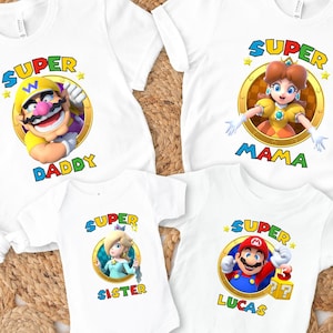 Super Mario Shirt, Mario Geburtstags-Shirt, Super Mario Familie Shirts, Benutzerdefinierte Mario Geburtstags-Shirt, Mario Custom Design