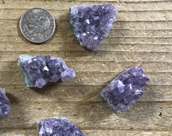 Small Amethyst Crystal Geode Piece- Cluster - Two Pieces - Stock No. 1-349