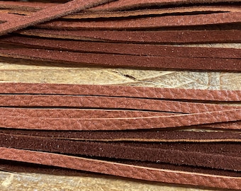 3mm Tobacco Deer Buckskin Laces - 1/8 Inch - Wide Straight Cut - Choice of Package Size Stock No. STRLACE