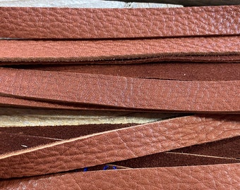 12mm Tobacco Deer Buckskin Laces - 1/2 Inch Wide - Straight Cut - Choice of Package Size Stock No. STRLACE