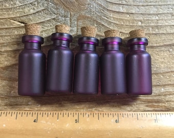 Corked Purple Glass Vial - Empty - 2 ml - 1 1/3" x 2/3" - Tiny Jar - Stock No. Size #31