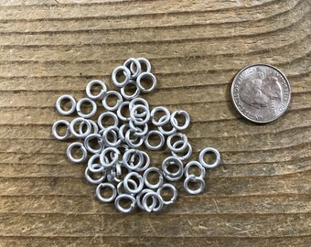 Aluminum Jump Rings - Etched Aluminum - 1/4 Inch x 14 Guage - Bag of 50 - Stock No. BUCKLE-52