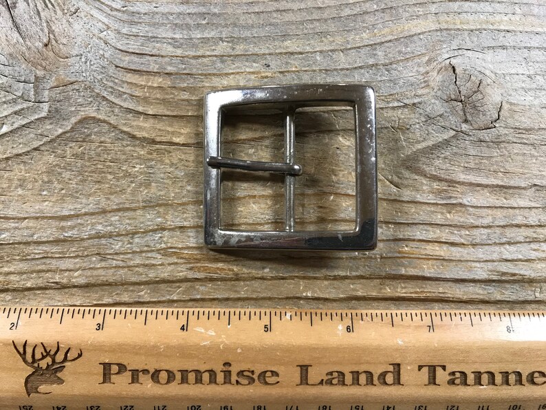 BUCKLE #9 1.5 Inch Belt Square Chrome Belt Buckle Leather Hardware Stock No