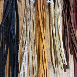 Assortment of 2.5 and 4mm Straight Cut Leather Lacing - 60 Pieces - Lot No. 220731-Y