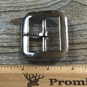 Steel Belt Buckle - 1.5 Inch Belt - Leather Hardware - Stock No. BUCKLE #39