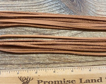 2mm Cinnamon Cow Buckskin Laces - 24" Long - 8 Pieces - Straight Cut - Stock No. LSL041