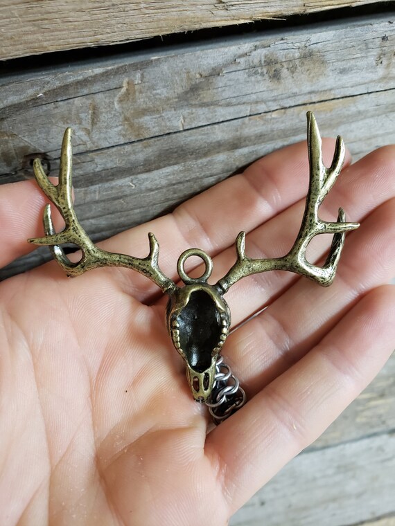 Mule Deer Skull Charm Thin Profile 