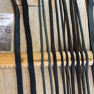 Assorted Black and Gray Leather Strips - 12 Pieces - Lot No. 220220-ZZZ