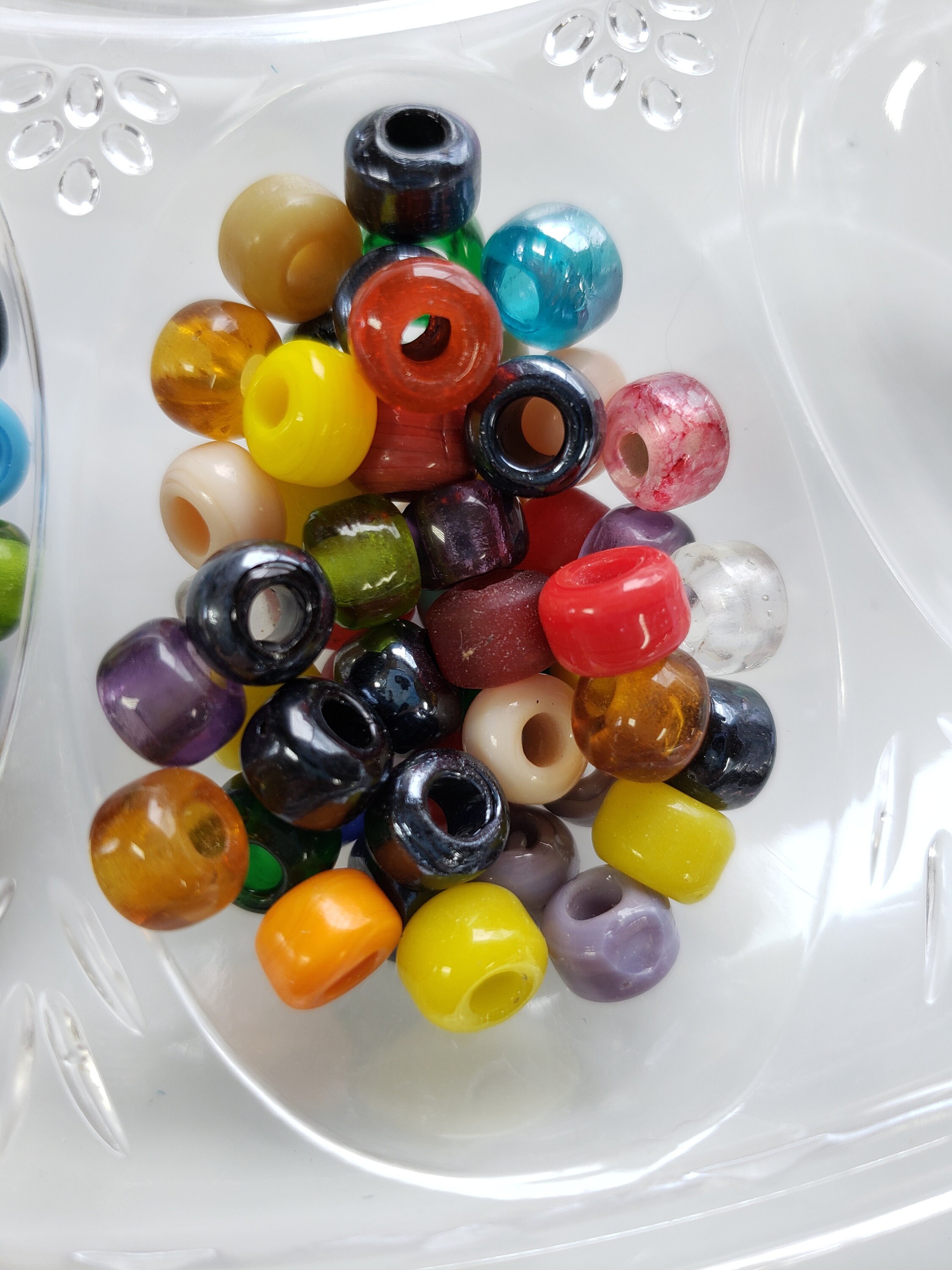 Glass Crow Beads 9mm Glass Pony Beads 50 Pieces Choice of Color