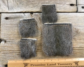 Grey Squirrel Hair On Hide Piece - Choice of Size - Stock No. FUR-84G