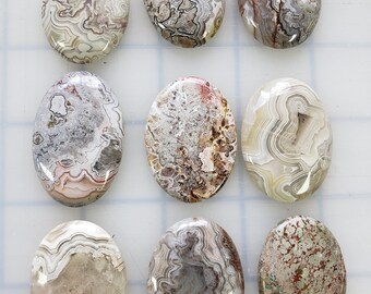 Large Crazy Lace Agate Cabs - Cabochon - White and Cream Agate - Choice of Piece - Lot No. CAB200518 K-S