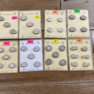Deer Antler Buttons - Medium Buttons - Choice of Card - Lot No. BC220705 R-Y