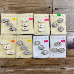 Deer Antler Buttons - Extra Large Buttons - Choice of Card - Lot No. BC230303 UU-BBB